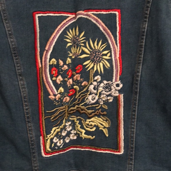 Embroidered Blue Jean Jacket - Picture 3 of 8